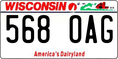 WI license plate 568OAG