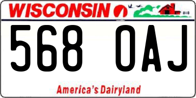 WI license plate 568OAJ