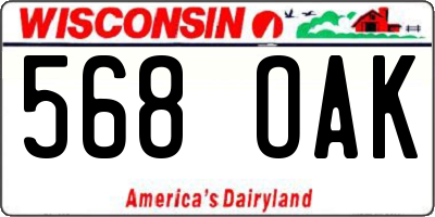 WI license plate 568OAK