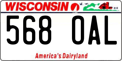 WI license plate 568OAL