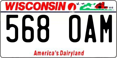 WI license plate 568OAM