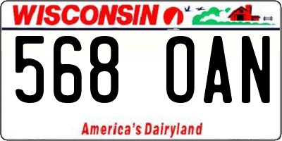 WI license plate 568OAN