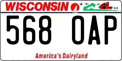 WI license plate 568OAP