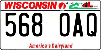 WI license plate 568OAQ