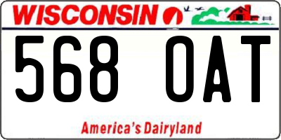WI license plate 568OAT