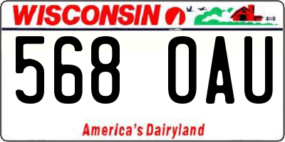 WI license plate 568OAU