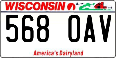 WI license plate 568OAV