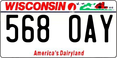 WI license plate 568OAY
