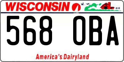 WI license plate 568OBA