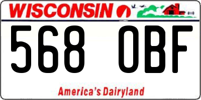 WI license plate 568OBF