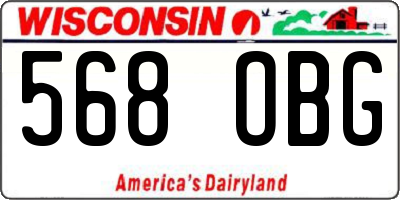 WI license plate 568OBG