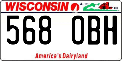 WI license plate 568OBH