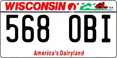 WI license plate 568OBI