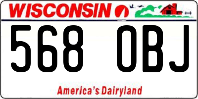 WI license plate 568OBJ
