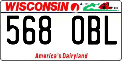 WI license plate 568OBL