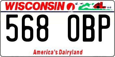WI license plate 568OBP