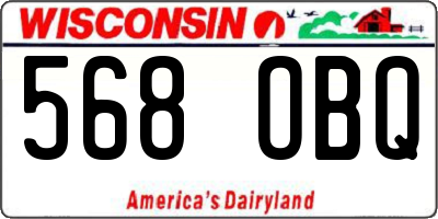 WI license plate 568OBQ