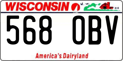 WI license plate 568OBV
