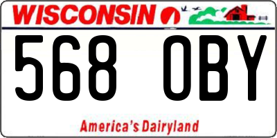 WI license plate 568OBY