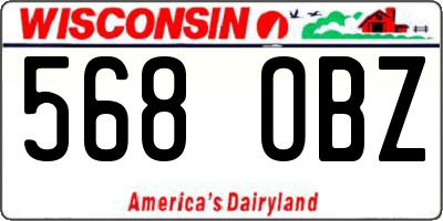 WI license plate 568OBZ
