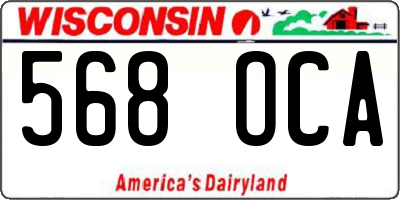 WI license plate 568OCA