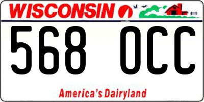 WI license plate 568OCC