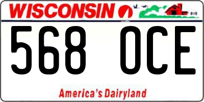 WI license plate 568OCE