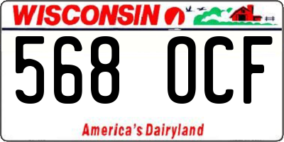 WI license plate 568OCF