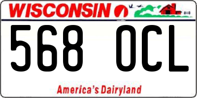 WI license plate 568OCL
