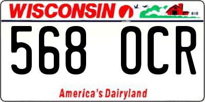 WI license plate 568OCR