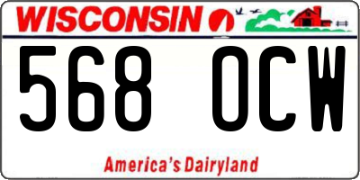WI license plate 568OCW