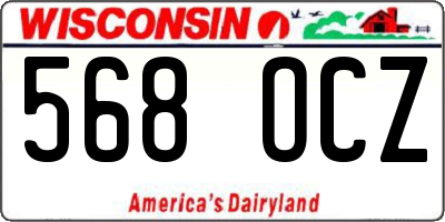 WI license plate 568OCZ