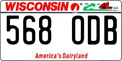 WI license plate 568ODB