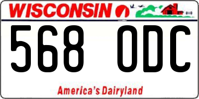 WI license plate 568ODC