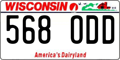 WI license plate 568ODD