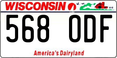 WI license plate 568ODF