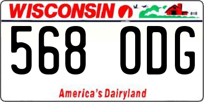 WI license plate 568ODG