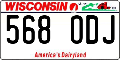 WI license plate 568ODJ