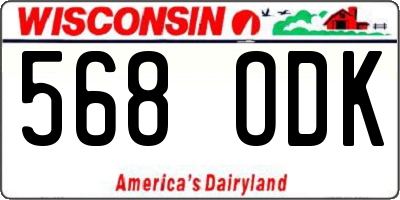 WI license plate 568ODK