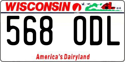 WI license plate 568ODL