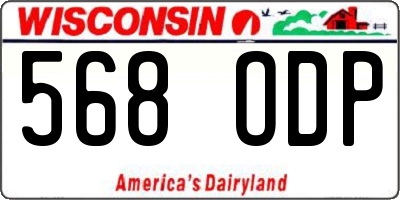 WI license plate 568ODP