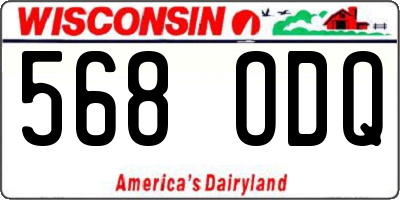 WI license plate 568ODQ