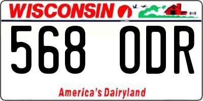 WI license plate 568ODR