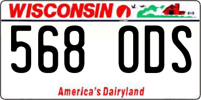WI license plate 568ODS
