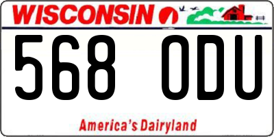 WI license plate 568ODU