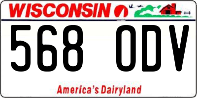 WI license plate 568ODV