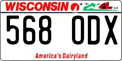 WI license plate 568ODX