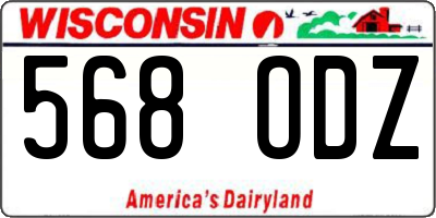 WI license plate 568ODZ
