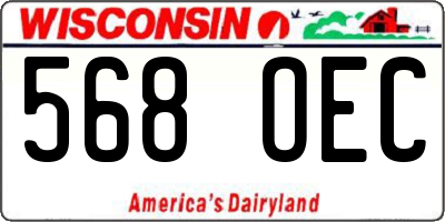 WI license plate 568OEC