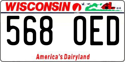 WI license plate 568OED